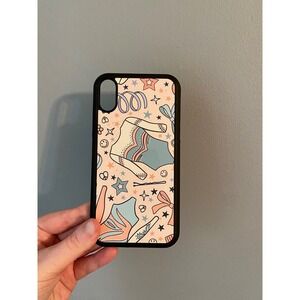 iPhone XR Case Unisex Peach Gymnastics Leotard Star Print Bumper Cover